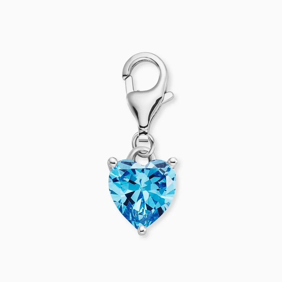 Engelsrufer Shiny charm inima argint zirconia albastra