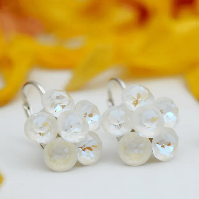 Mărgeluța Chaton Flower cercei Swarovski argint gri