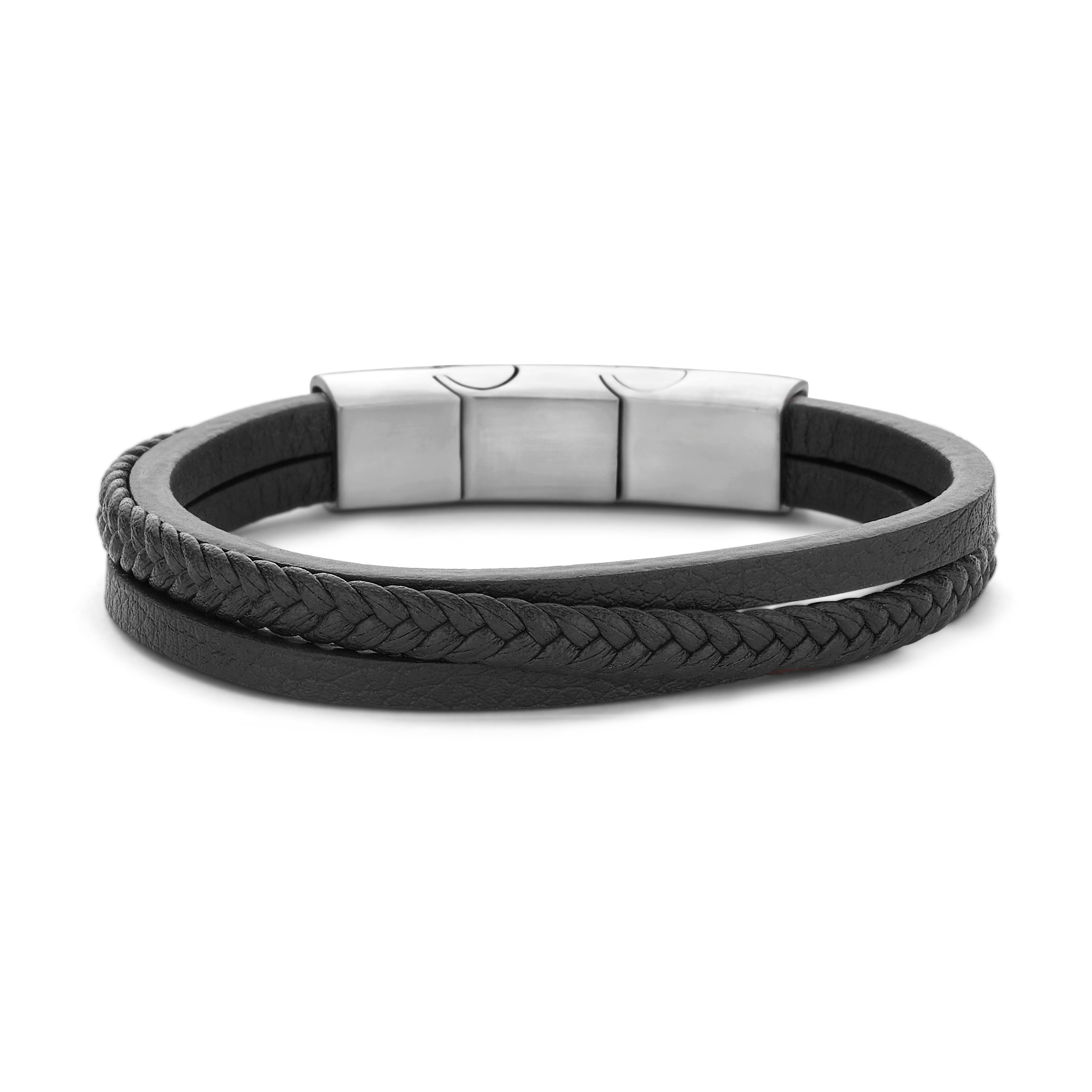 Frank 1967 Junior bratara piele neagra 3 snururi