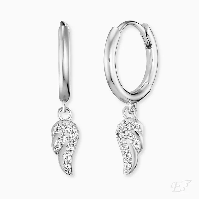 Engelsrufer Flying Wings cercei creole argint zirconia