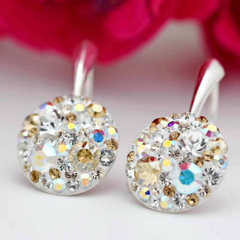 Margeluta.dincristal Chaton Regal Golden set bijuterii argint 925 albastru