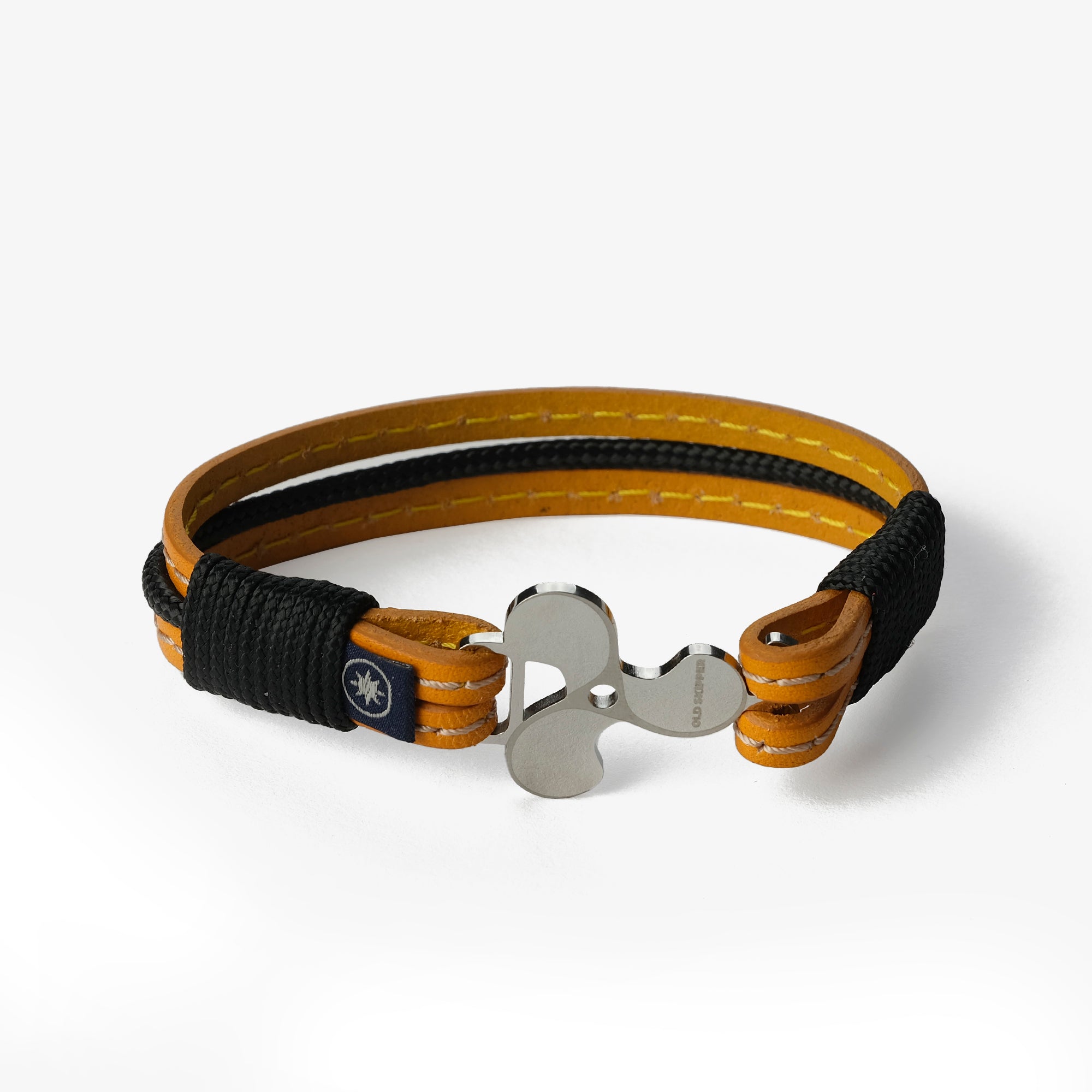 Old Skipper Golden Sunburst brățară piele ancoră muștar