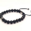 Dualstax Obsidian brățară argint 8mm reglabilă