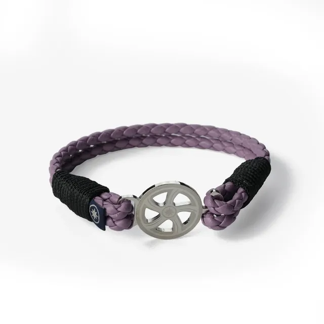 Old Skipper Lavender Twilight brățară Wheel piele lila