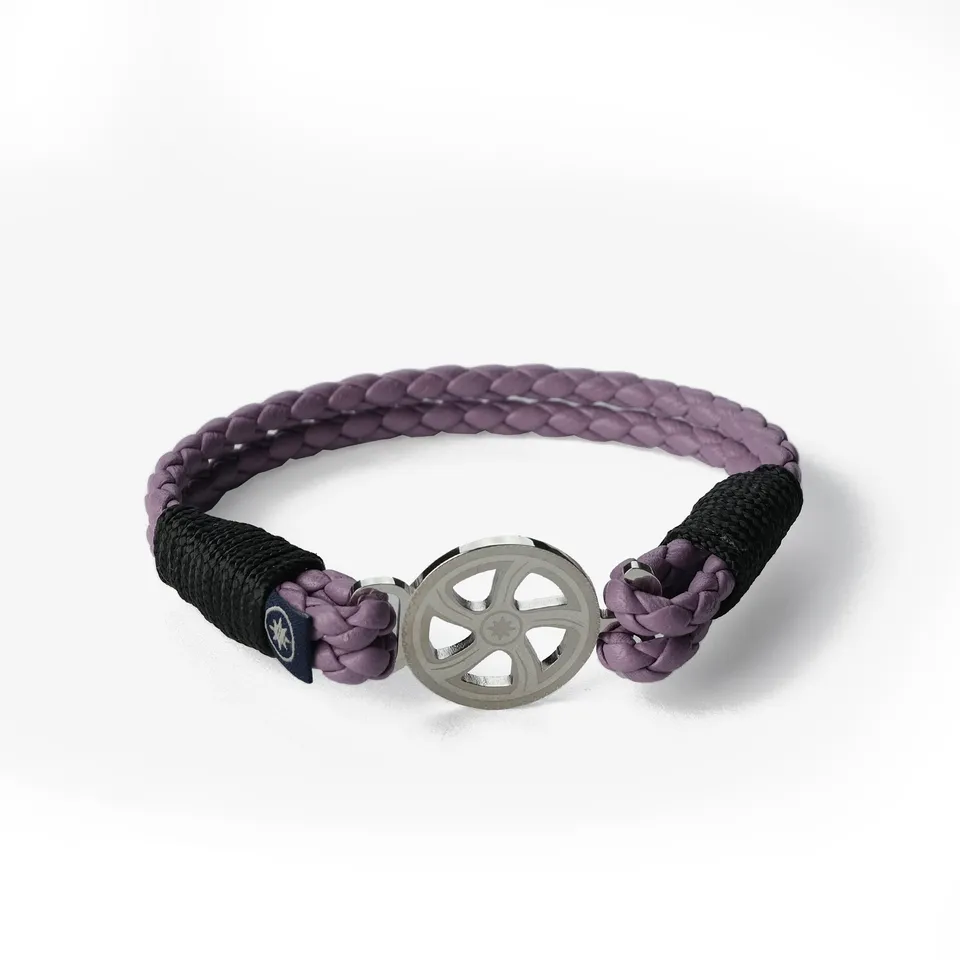 Old Skipper Lavender Twilight brățară Wheel piele lila