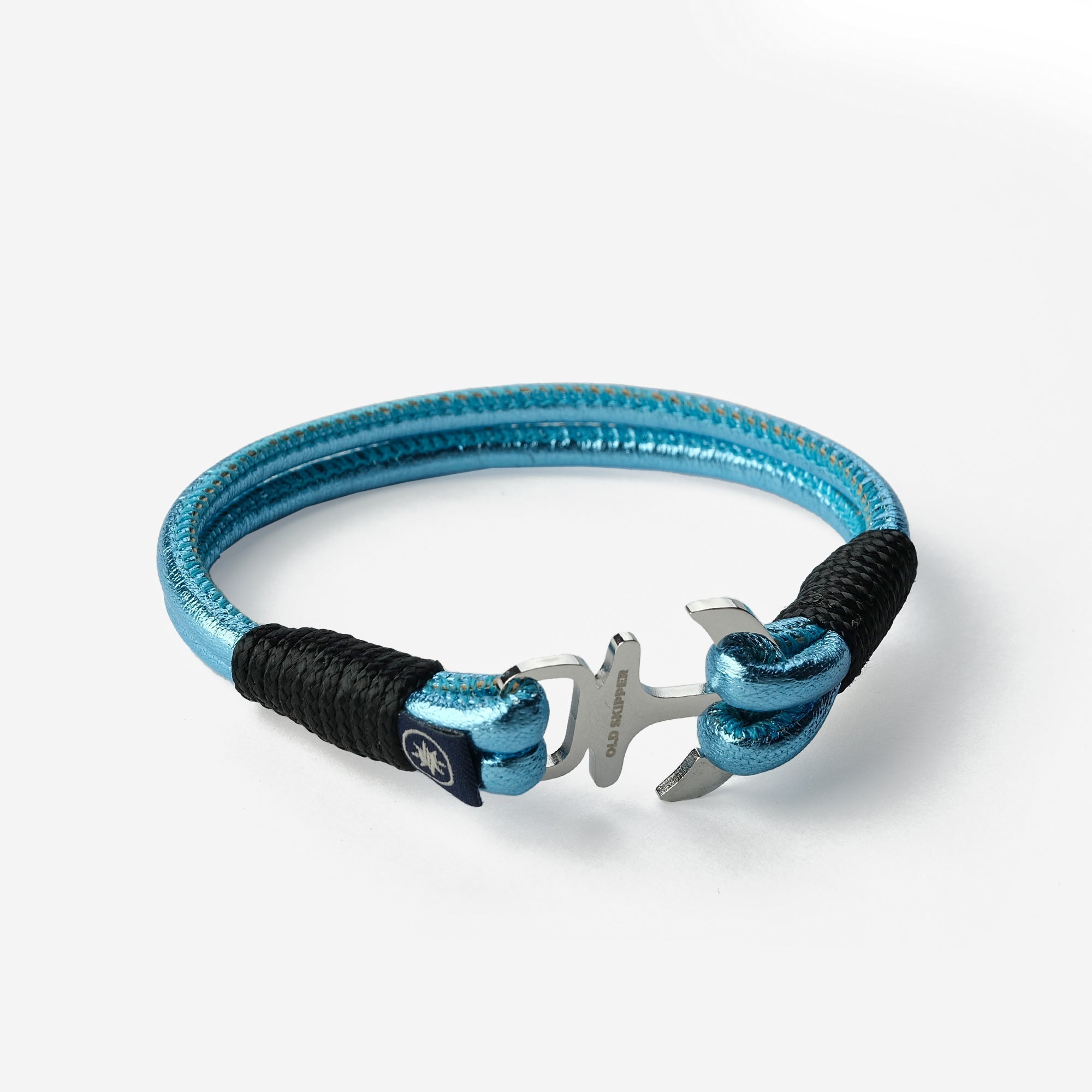 Old Skipper Breeze Propeller bratara piele bleu metalizat