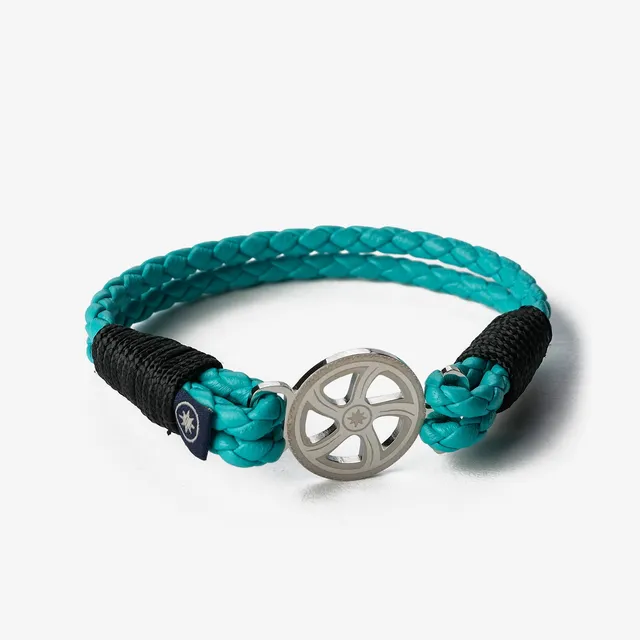 Old Skipper Ocean Serenade bratara piele turcoaz-bleu