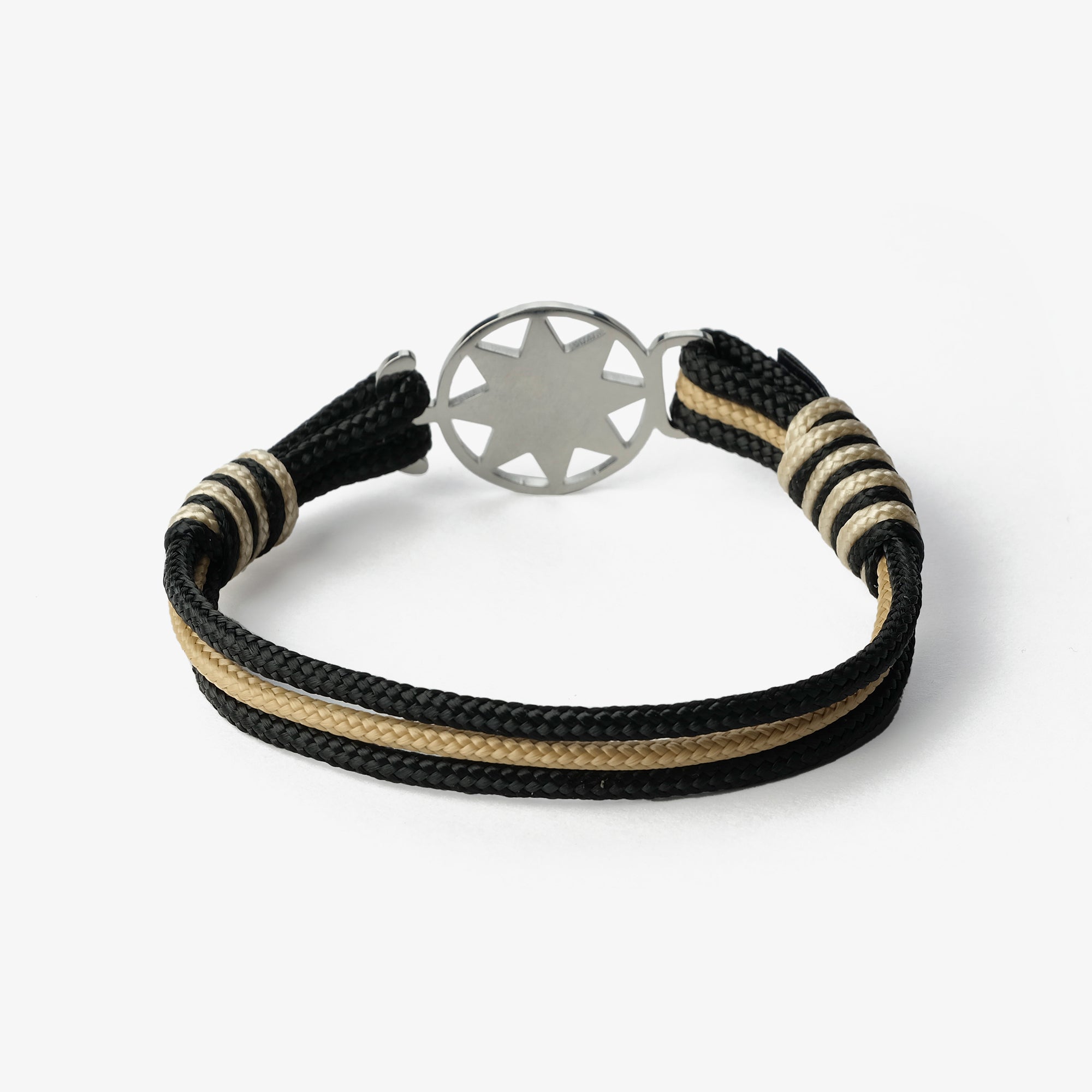 Old Skipper Harmony Tides brățară stea nordică negru-bej
