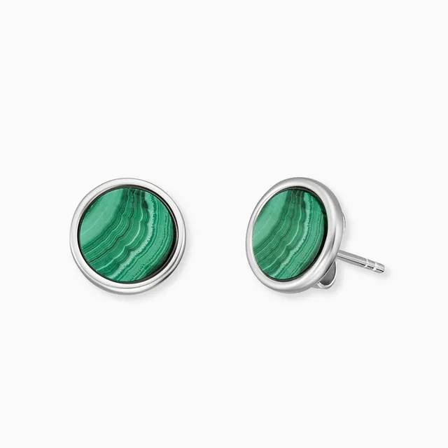 Engelsrufer Powerful Stone cercei argint malachit verde