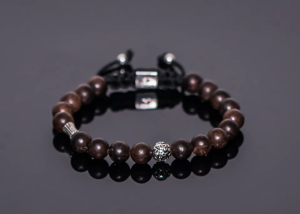 Dualstax Agarwood bratara lemn 8mm Om Mani