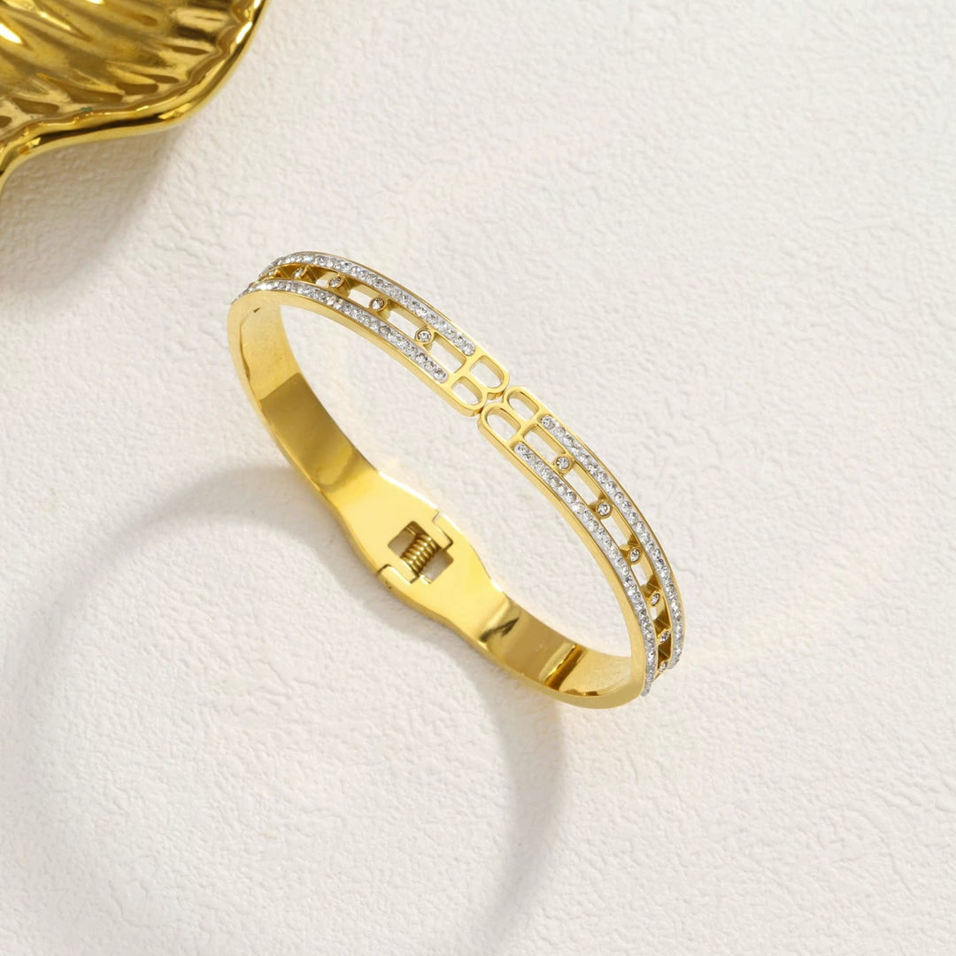Brățară Rafini Golden Desire placată cu aur 18K reglabilă