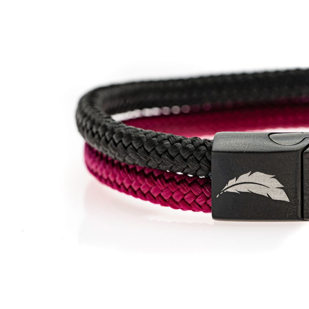 CrisFeather PowerBlack brățară negru-vișiniu magnetică