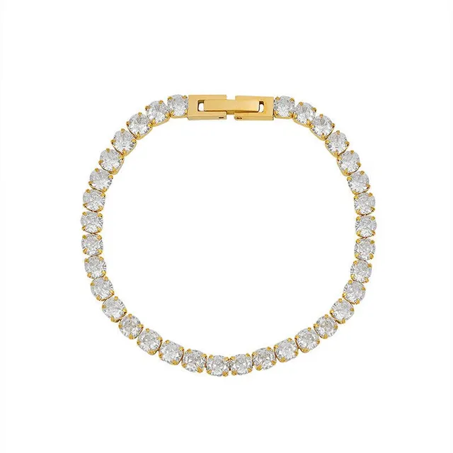 Rafini Tennis Gold bratara placata aur 18K 4 mm