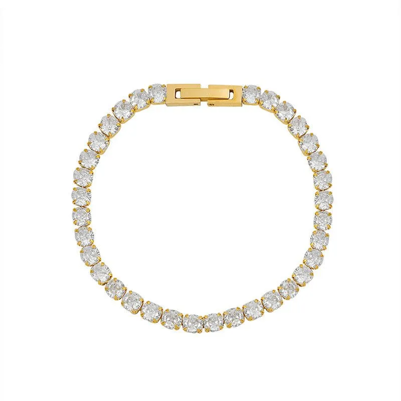 Rafini Tennis Gold bratara placata aur 18K 4 mm