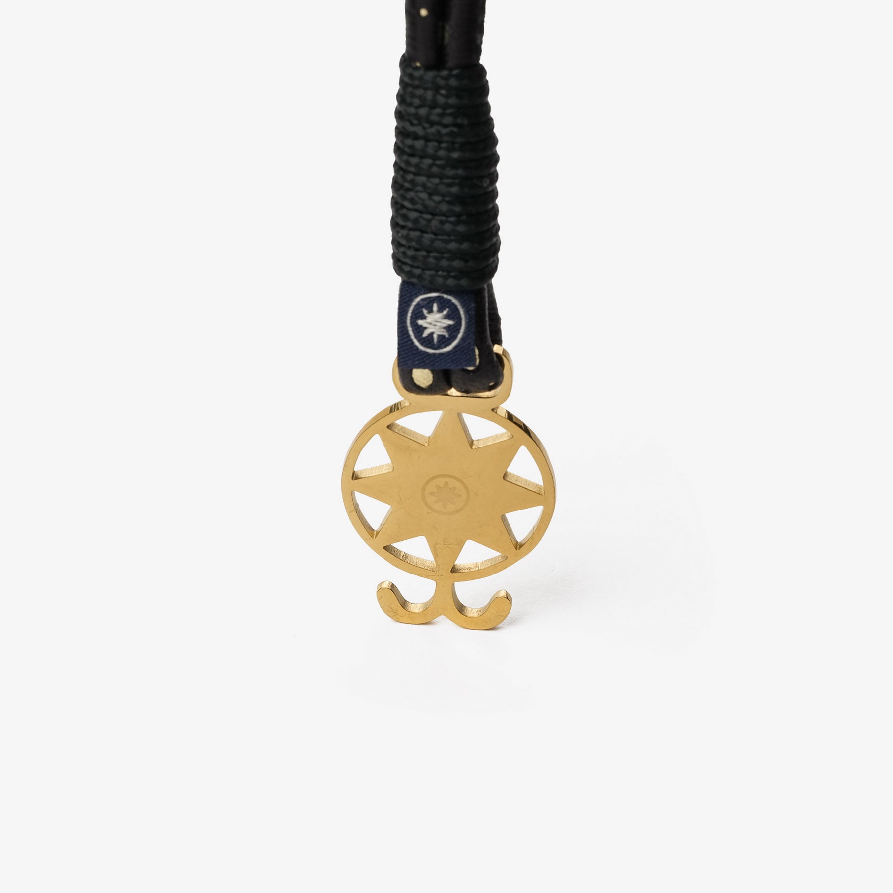Old Skipper Luxe Anchor brățară nappa negru-auriu
