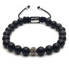 Dualstax Obsidian brățară argint 8mm reglabilă