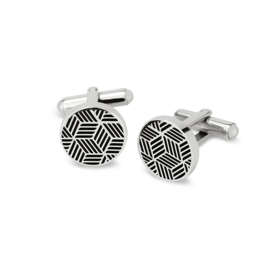 Frank 1967 Striped Pattern butoni camasa argintii