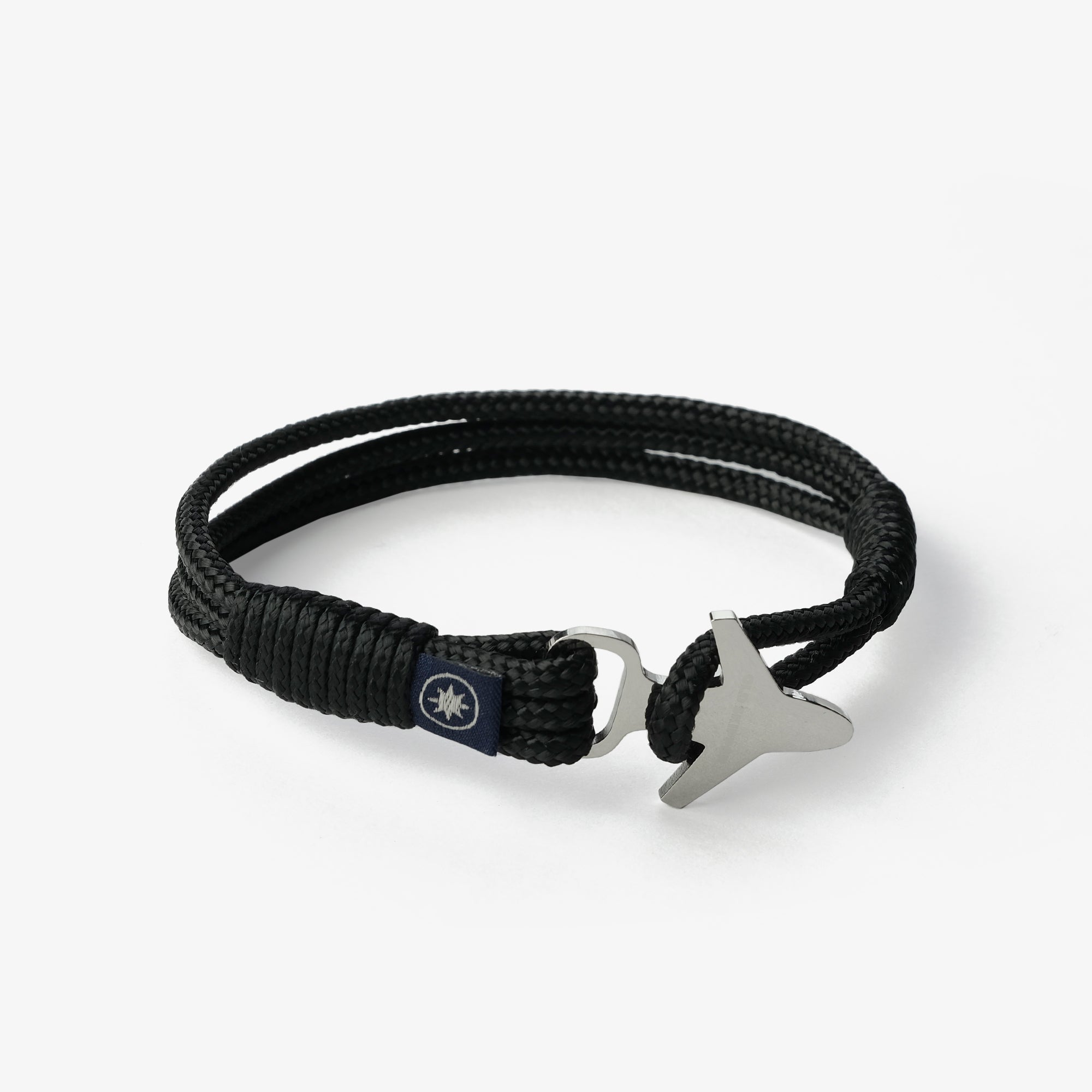 Old Skipper Night Navigator bratara snur negru ancora