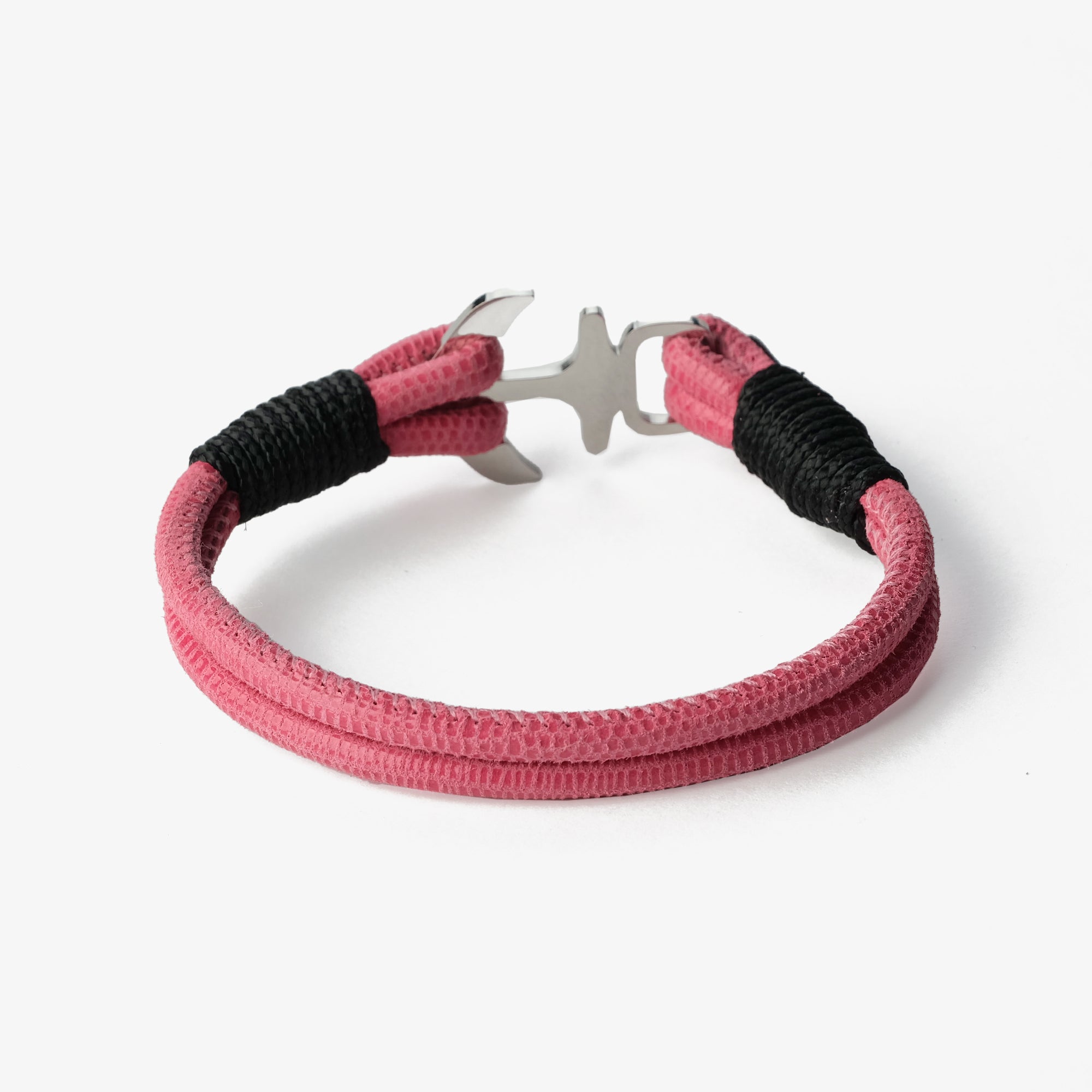 Old Skipper Pink Horizon Anchor bratara piele roz