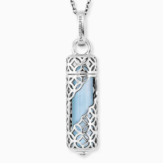 Engelsrufer Powerful Stone colier argint agat albastru M