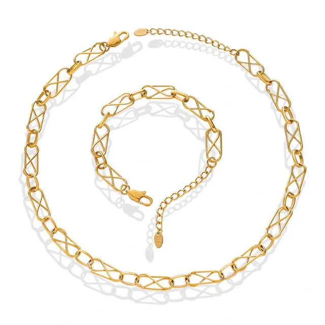 Set Rafini Golden Twist reglabil placat aur 18K