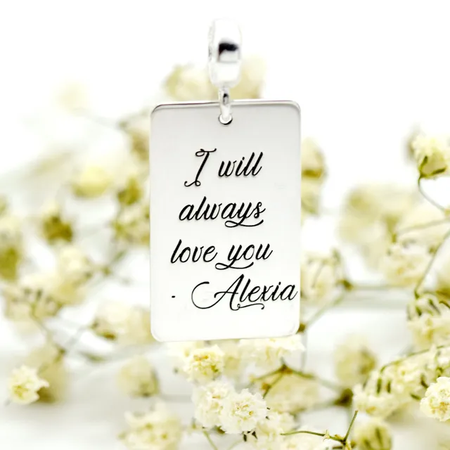 Margeluta.dincristal plăcuță army love you argint 925 personalizată