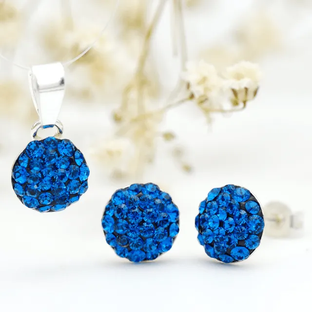 Margeluta.dincristal Chaton Ball All Blue set argint cristale