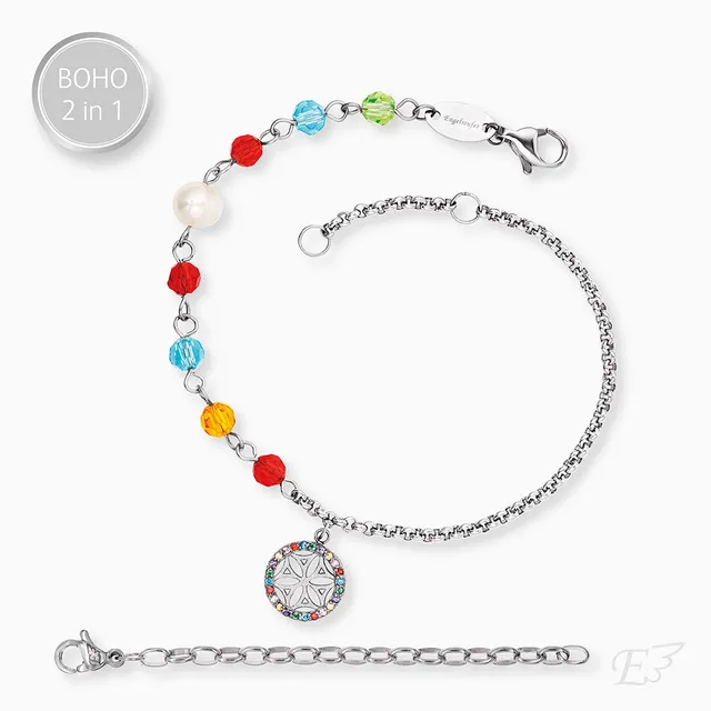 Engelsrufer Boho Floarea Vietii bratara otel multicolor