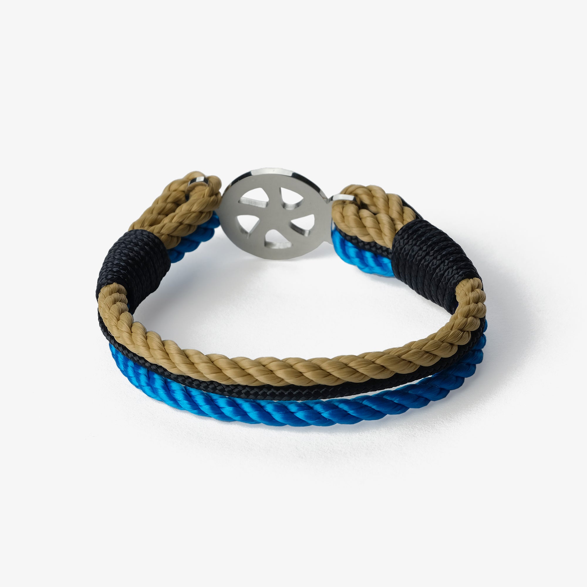 Old Skipper Electric Tide bratara snur timona bej-albastru