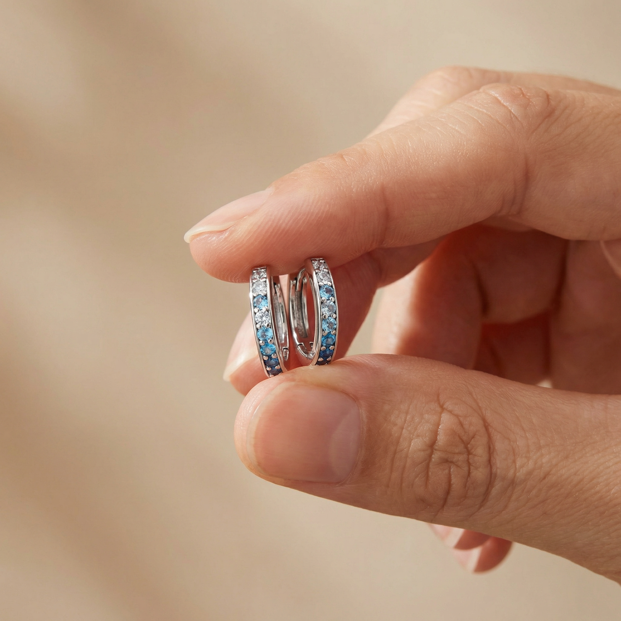Engelsrufer Ocean cercei rotunzi argint zirconia 13 mm