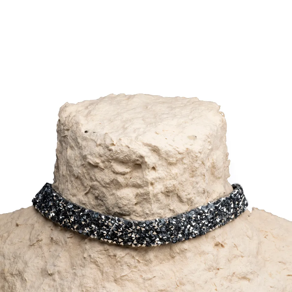 CrisFeather Sparkle Daylight choker argintiu strasuri