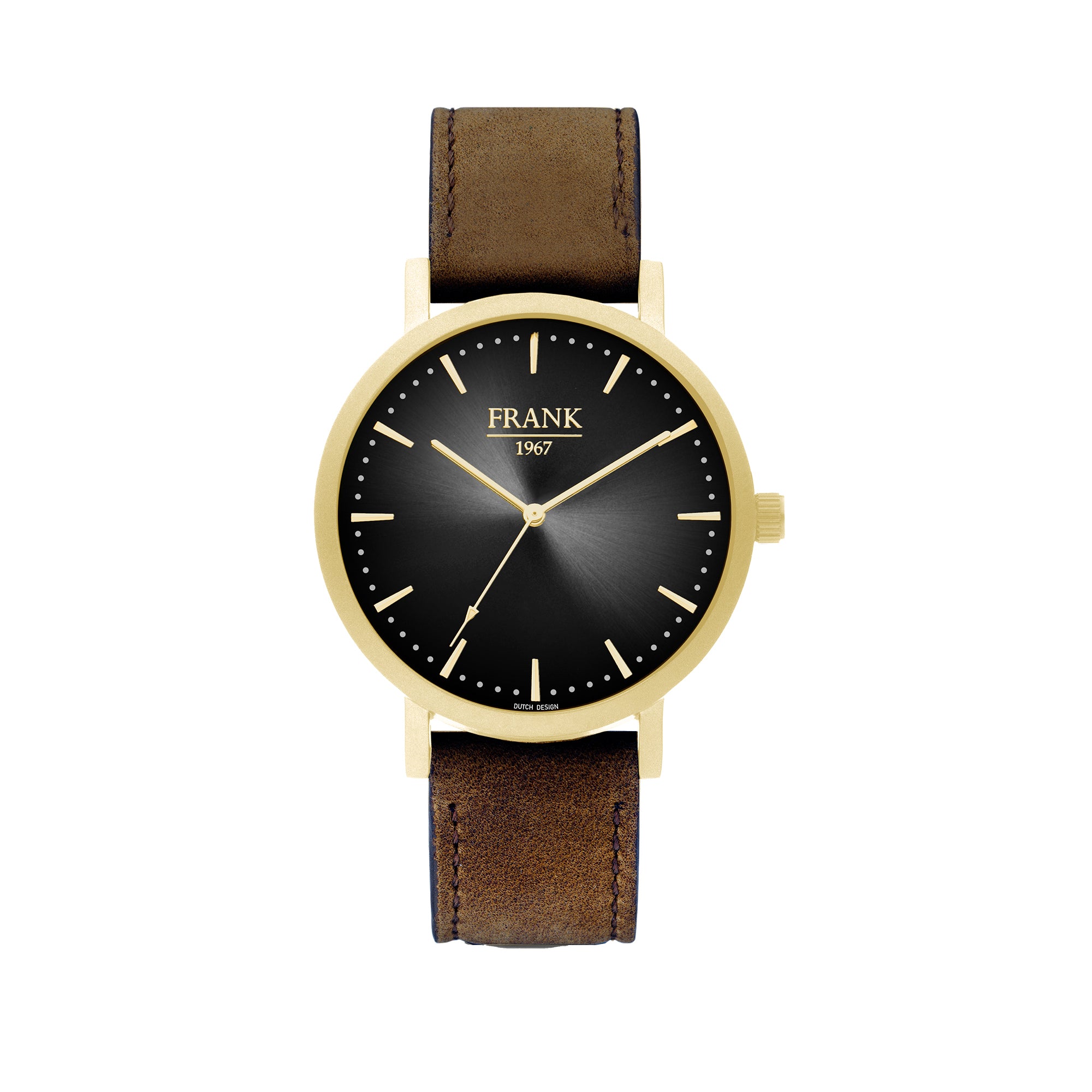 Frank 1967 Leather Watch ceas barbati negru piele