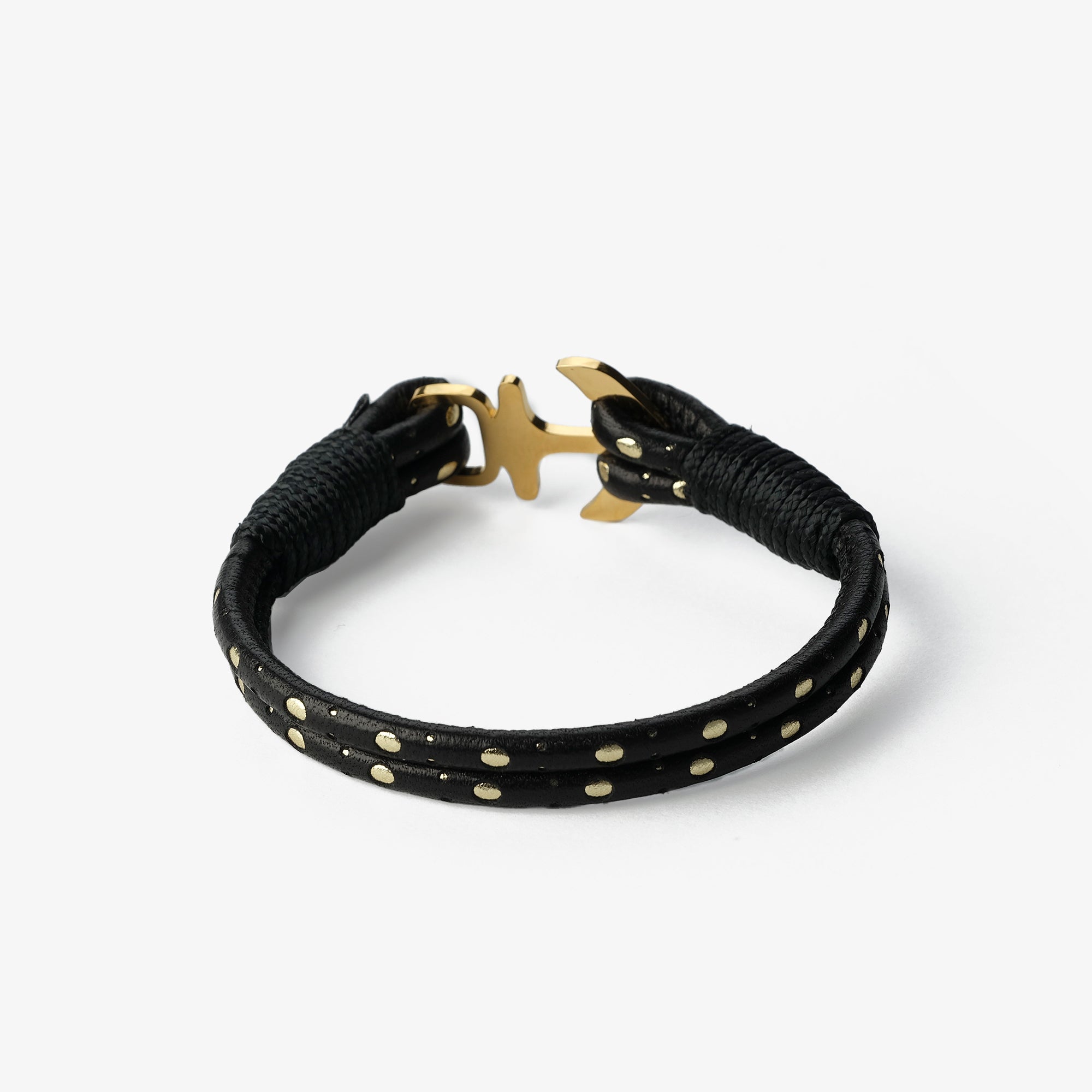 Old Skipper Luxe Anchor bratara ancora negru-auriu