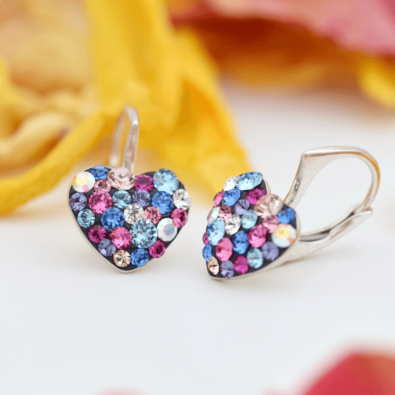 Margeluta.dincristal Inimioare set bijuterii argint 925 cu cristale
