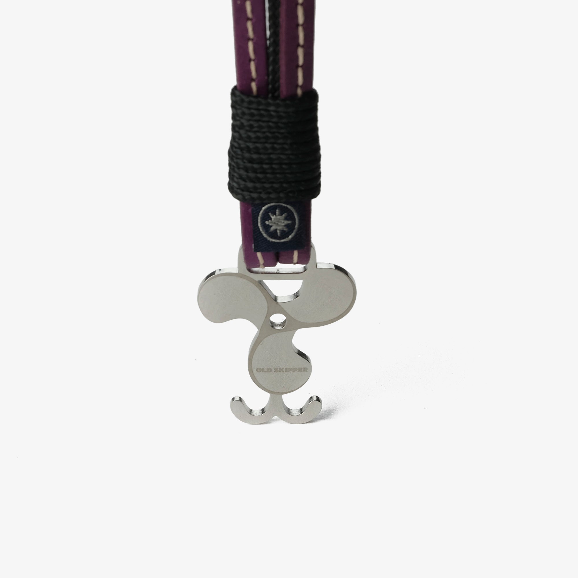 Old Skipper Plum Dream brățară piele mov-negru elice