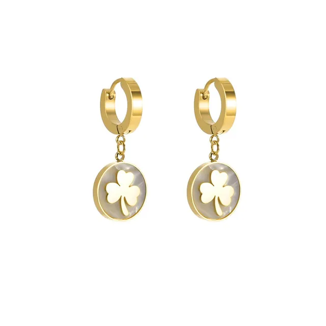Rafini Golden Clover cercei placati aur 18K