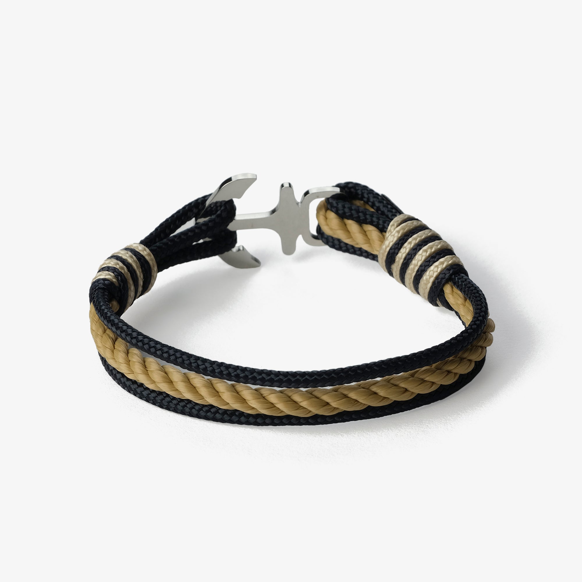 Old Skipper Sailor Navy brățară sfoară bleumarin-bej ancoră