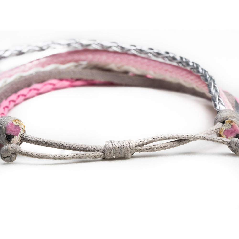 CrisFeather Icy Pink brățară piele roz alb damă