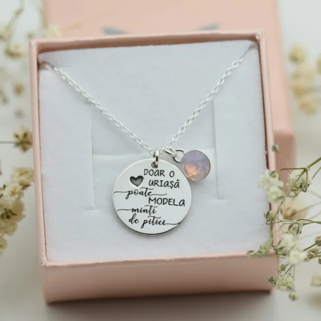 Margeluta.dincristal Banut Personalizat lantisor argint 925 inima