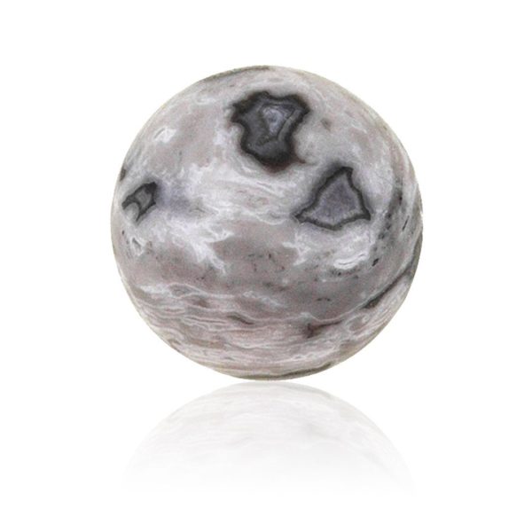 Wrap No.3 brățară jasp gri 6 mm bile oțel elastică