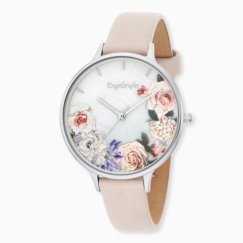 Ceas Engelsrufer Romantic Flowers Blume piele bej sidef