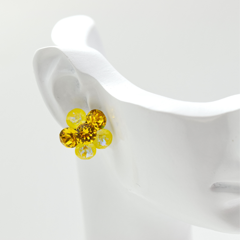 Mărgeluța Big Chaton Flower cercei Swarovski șurub