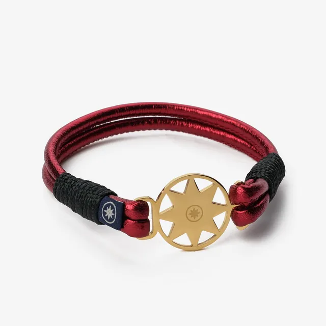 Brățară piele Old Skipper NPMLB-908NSG North Star portocalie