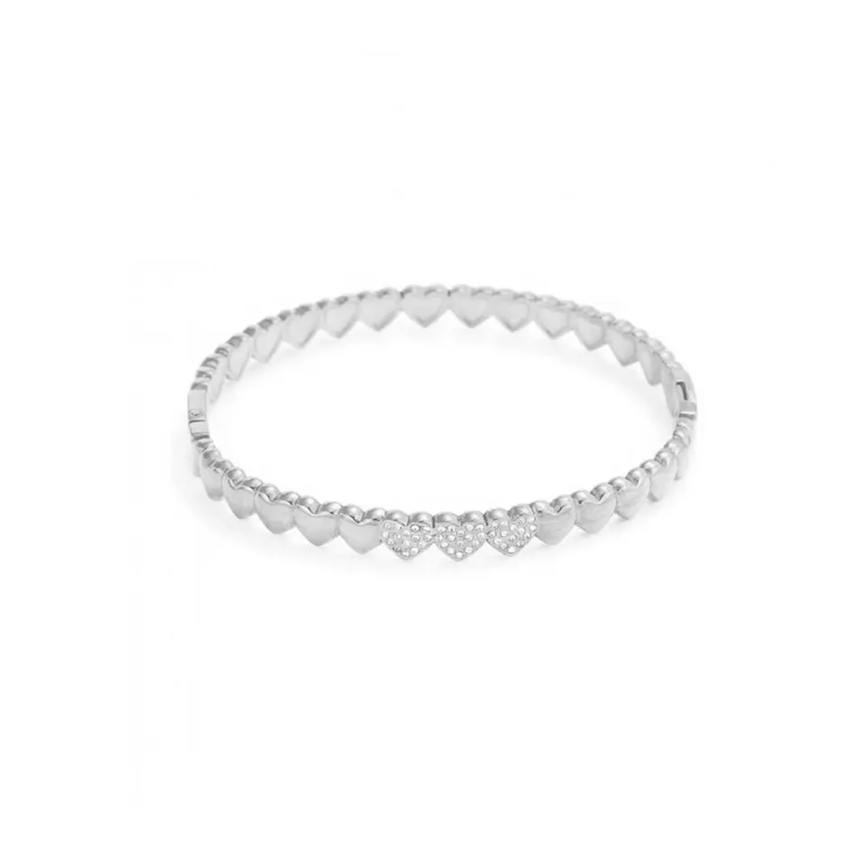 Rafini Triple Heart Silver bratara aur alb 18K