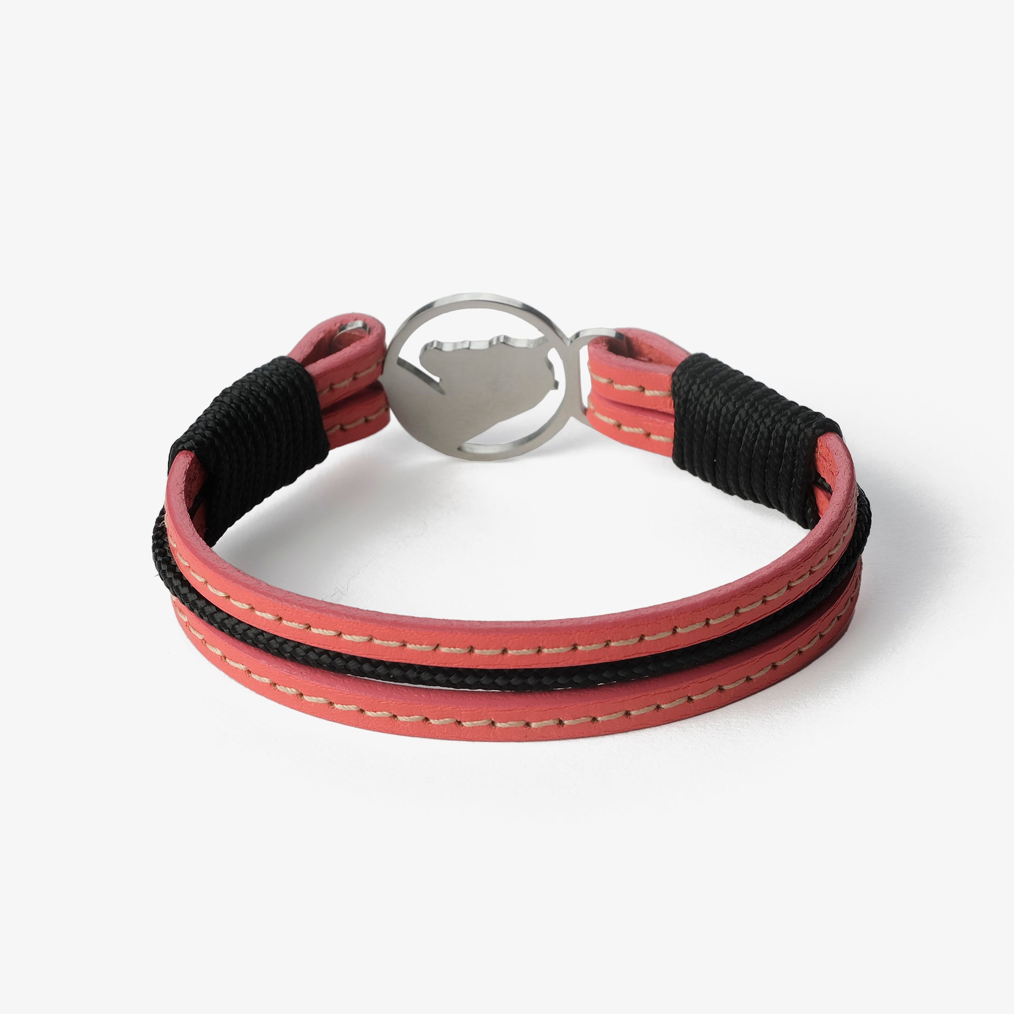 Old Skipper Coral Breeze brățară piele roz-negru cal
