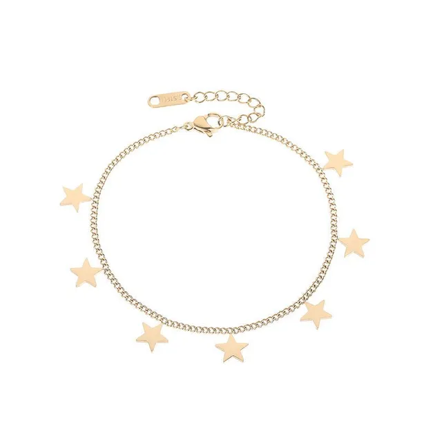 Rafini Full Stars bratara aurie cu stele placata 18K