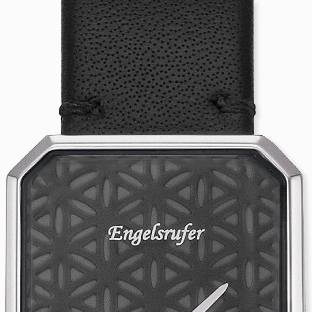 Ceas Engelsrufer Lebensblume negru piele naturala