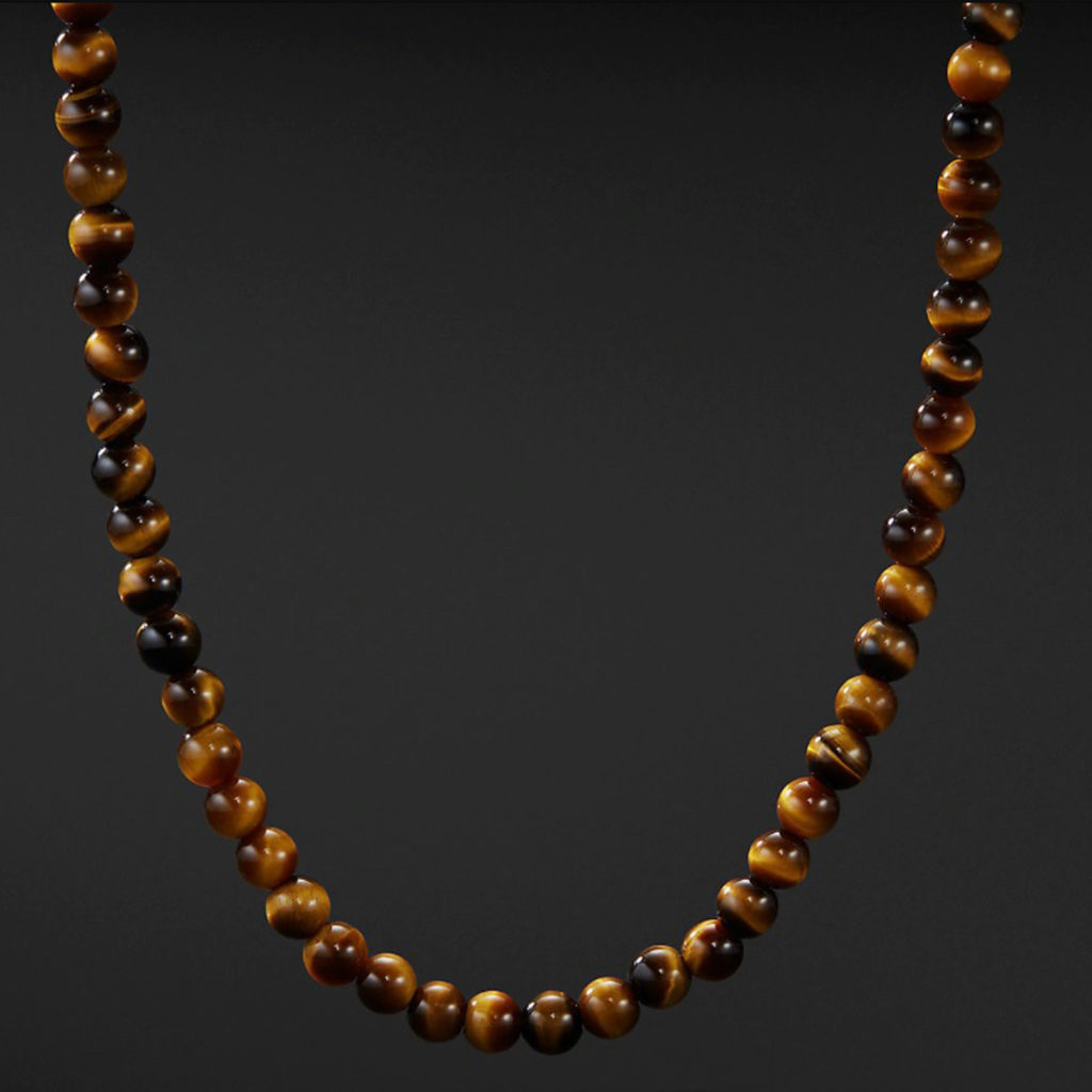 dualstax Tiger Eye colier barbati 50cm sfere 6mm