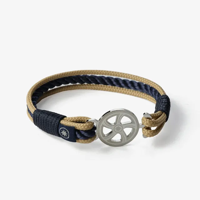 Old Skipper Maritime Elegance bratara snur ancora bej-bleu