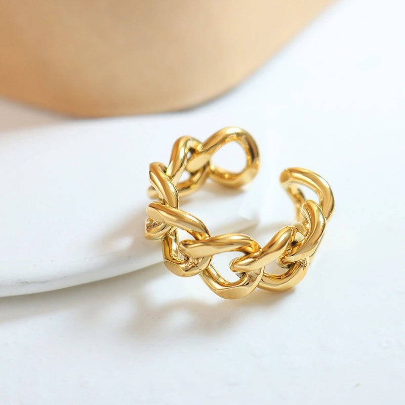 Rafini Luxe Chain inel reglabil placat aur